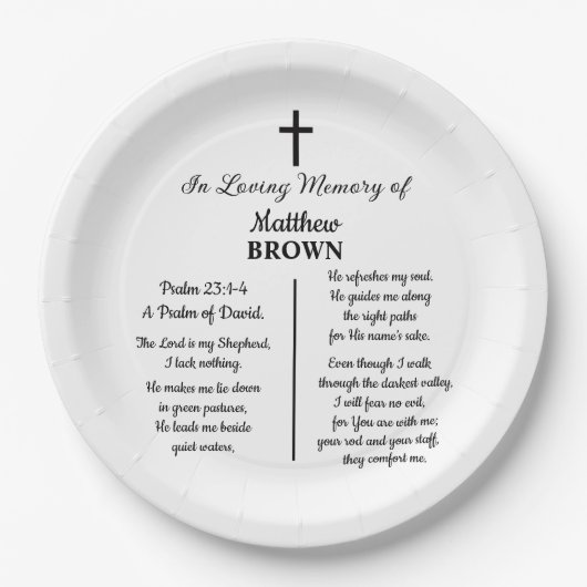 Celebration Of Life Bible Verse Funeral Pappteller (Vorderseite)