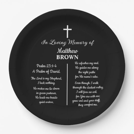 Celebration Of Life Bible Verse Funeral Pappteller (Vorderseite)