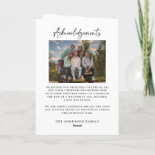 Celebration of Life Black White Memorial Funeral Programm (Rückseite)