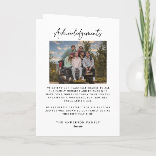 Celebration of Life Black White Memorial Funeral Programm (Rückseite)