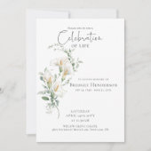 Celebration of Life Calla Lily Funeral Memorial Einladung (Vorderseite)