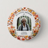 Celebration Of Life Floral Funeral Keepsake Button (Vorderseite)