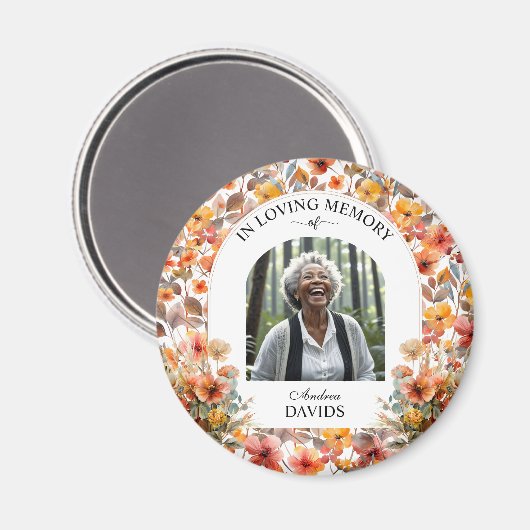 Celebration Of Life Floral Funeral Keepsake Magnet (Vorderseite/Rückseite)