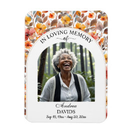 Celebration Of Life Floral Funeral Keepsake Magnet