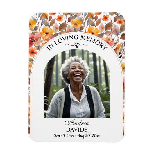 Celebration Of Life Floral Funeral Keepsake Magnet (Vertikal)