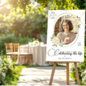 Celebration of Life, Floral Funeral Memorial Photo Poster