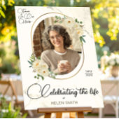 Celebration of Life, Floral Funeral Memorial Photo Poster