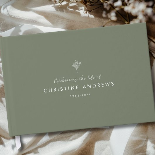 Celebration of Life Floral Memorial Green Gästebuch