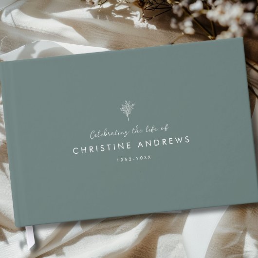 Celebration of Life Floral Memorial Green Gästebuch