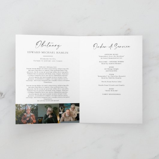 Celebration of Life Folded Service Memorial  Programm (Innenseite)