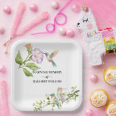 Celebration Of Life Hummingbirds Floral Pappteller (Party)