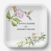 Celebration Of Life Hummingbirds Floral Pappteller (Vorderseite)