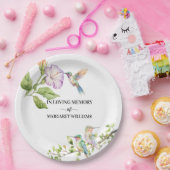 Celebration Of Life Hummingbirds Floral  Pappteller (Party)