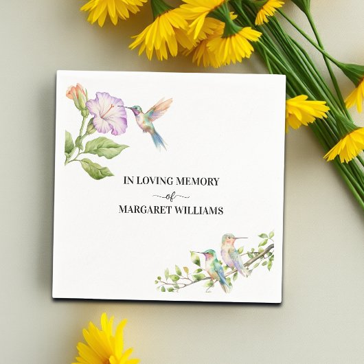 Celebration Of Life Hummingbirds Floral Serviette