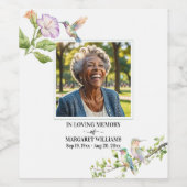 Celebration Of Life Hummingbirds Floral Weinetikett (Einzelnes Label)