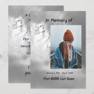 Celebration of Life Invite Angel Sky Clouds Einladung