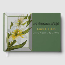 Celebration of Life Lilies Watercolor Guestbook
