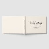Celebration of Life Memorial–Elegant Minimal Beige Gästebuch (Voll)