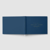 Celebration of Life Memorial–Elegant Minimal Blue Gästebuch (Voll)