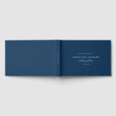 Celebration of Life Memorial–Elegant Minimal Blue Gästebuch (Voll)
