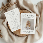 Celebration of Life Modern Memorial Photo Funeral Programm