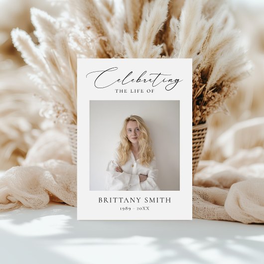 Celebration of Life Modern Memorial Photo Funeral Programm