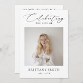 Celebration of Life Modern Memorial Photo Funeral Programm (Vorne/Hinten)