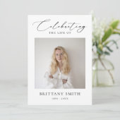 Celebration of Life Modern Memorial Photo Funeral Programm (Stehend Vorderseite)