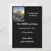 Celebration of Life Motorcycle Biker Chopper Einladung (Rückseite)