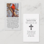 Celebration of Life Oil Cardinal Sympathy Card Visitenkarte (Vorne/Hinten)