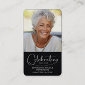 Celebration of Life Photo Bookmark Prayer Card Visitenkarte (Vorderseite)