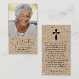 Celebration of Life Photo Bookmark Prayer Card Visitenkarte