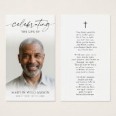 Celebration of Life Photo Cross Poem Prayer Card (Vorne & Hinten)