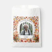 Celebration Of Life Photo Funeral Colorful Floral Geschenktütchen (Vorderseite)