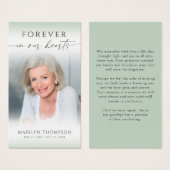 Celebration of Life Photo Funeral Prayer Card (Vorne & Hinten)