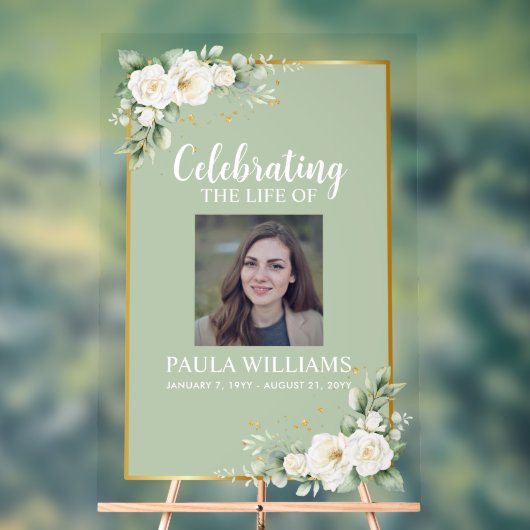 Celebration of Life Photo Funeral Welcome Acrylschild (Neutral)