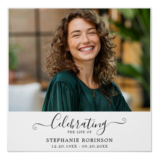 Celebration of Life Photo Funeral Welcome  Poster (Vorderseite)