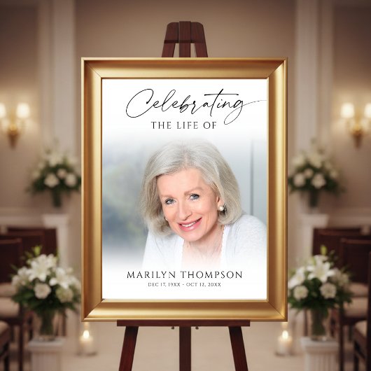 Celebration of Life Photo Funeral Welcome Sign Poster