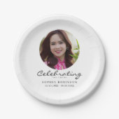 Celebration of Life Photo Memorial Keepsake Pappteller (Vorderseite)