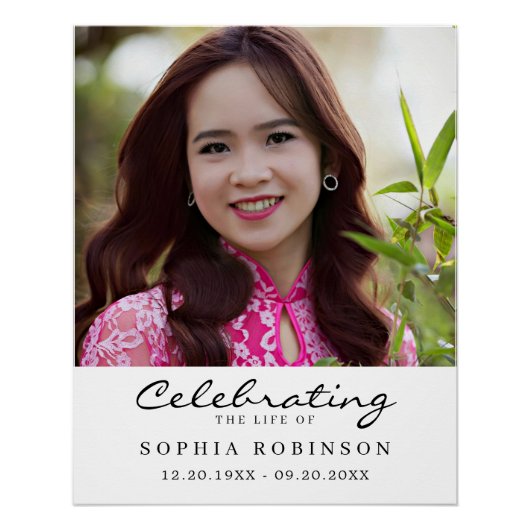 Celebration of Life Photo Memorial Keepsake Poster (Vorderseite)