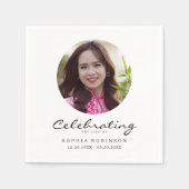 Celebration of Life Photo Memorial Keepsake Serviette (Vorderseite)