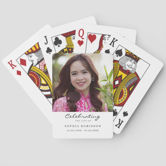 Celebration of Life Photo Memorial Keepsake Spielkarten (Rückseite)