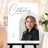 Celebration of Life Photo Minimalist Script Memory Poster