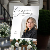 Celebration of Life Photo Minimalist Script Memory Poster