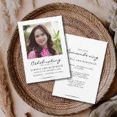 Celebration of Life Photo Modern Memorial  Einladung