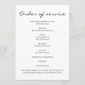 Celebration of Life Photo Order of Service Programm (Rückseite)