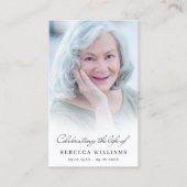 Celebration of Life Photo Prayer Sympathy Cards Visitenkarte (Vorderseite)
