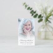 Celebration of Life Photo Prayer Sympathy Cards Visitenkarte (Stehend Vorderseite)
