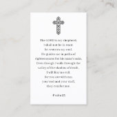 Celebration of Life Photo Prayer Sympathy Cards Visitenkarte (Rückseite)