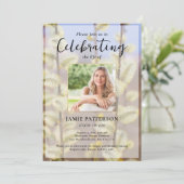 Celebration of Life Photo, Pussy Willows Funeral Einladung (Stehend Vorderseite)